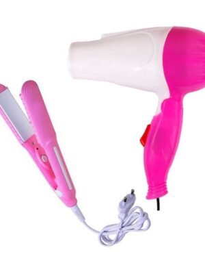 Lenon LE 1290 Hair Dryer and 8006 Hair straightener combo (Pink)