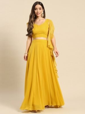 MABISH by Sonal Jain Yellow Ready to Wear Lehenga & Blouse With Dupatta