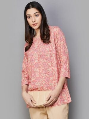 Melange by Lifestyle Floral Printed Pure Cotton Kurti