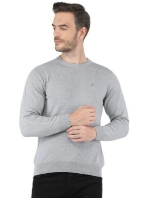 Monte Carlo - Grey Cotton Men's Pullover Sweater ( Pack of 1 )