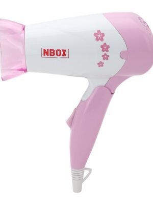NBOX Compact & Foldable 1000 Watts Hair Dryer With 2 Heat & Speed Settings, Pink