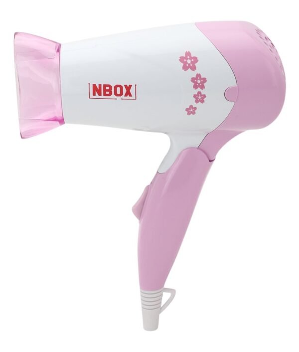NBOX Compact & Foldable 1000 Watts Hair Dryer With 2 Heat & Speed Settings, Pink