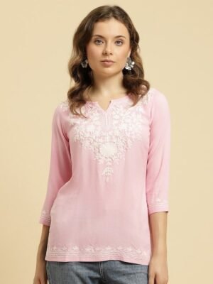 QAZMI Floral Embroidered Kurti