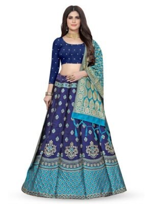 Rujave Ethnic Motifs Printed Semi-Stitched Lehenga & Unstitched Blouse With Dupatta