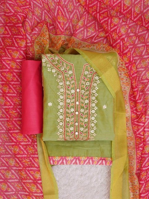 TAVAS Floral Embroidered Sequinned Unstitched Dress Material