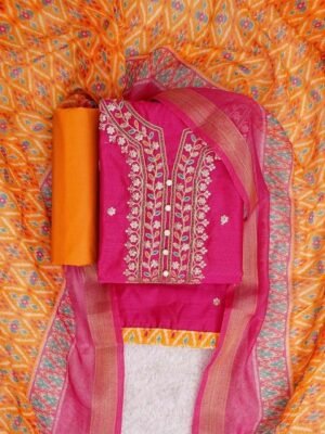 TAVAS Floral Embroidered Unstitched Dress Material