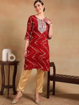 Beautifull cotton printed les work kurta