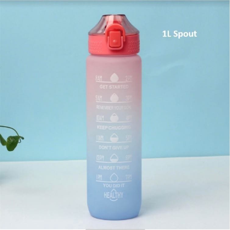 Gradient color graduated water bottle