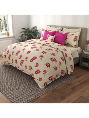 King Size Cotton Double Bedsheet With 2 Pillow Cover (Pack of 1)