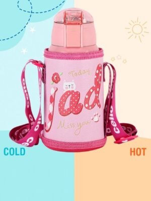 Tennessine Best Quality Cartoon Design 2 in 1 Sipper Water Bottle for school Kids Toddlers with Lock cap
