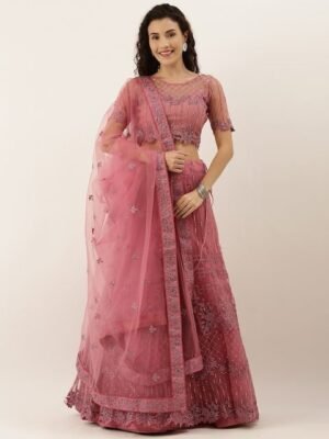 Embroidered Silk Semi Stitched Lehenga & Unstitched Blouse With Dupatta