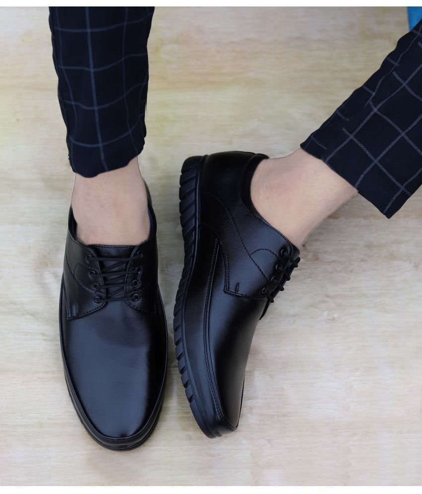 Aadi Black Men's Derby Formal Shoes - Image 2