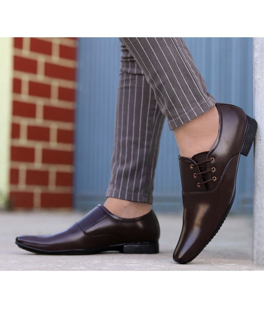 Aadi Brown Men's Derby Formal Shoes