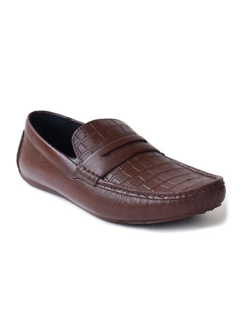 Ajanta Men Brown Printed Loafers - Image 2