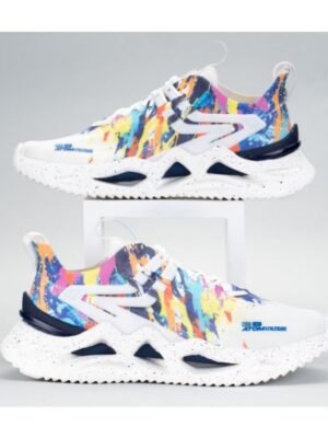 atom Dynamic Color Burst White Men's Sneakers