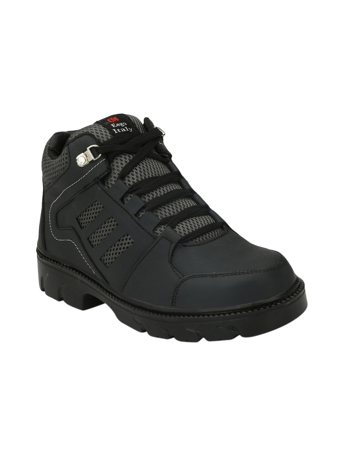 black leather low ankle boot