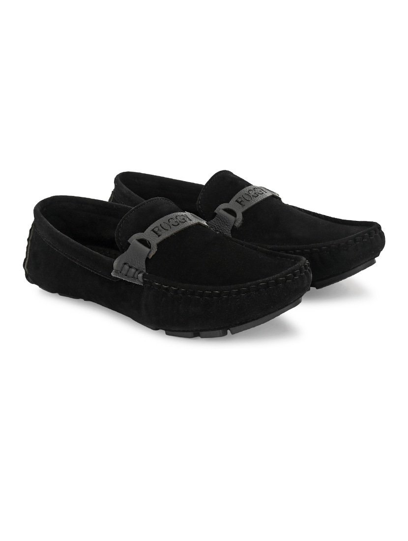 black suede slip on loafers