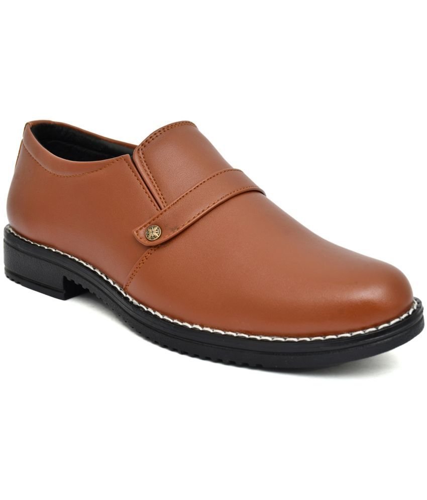 Equila Tan Men's Slip On Formal Shoes - Image 2