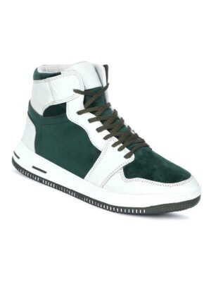 green color block lace up sneaker
