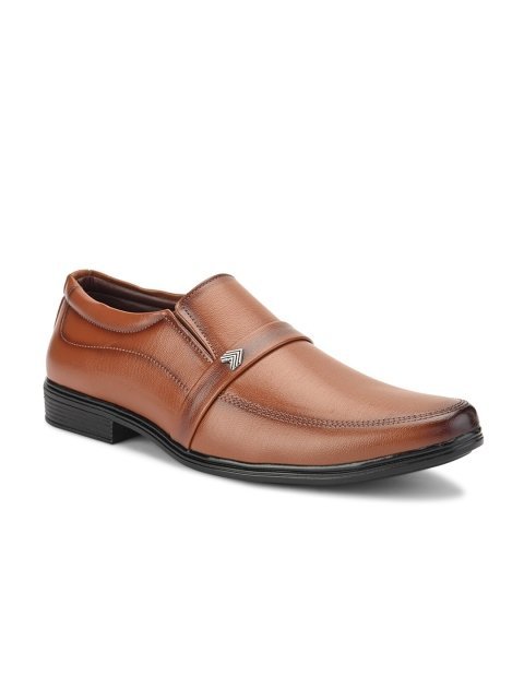 HERE&NOW Men Tan Slip-On Formal Loafer - Image 2