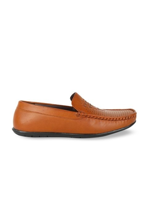 Khadims Men Tan Brown Loafers - Image 3