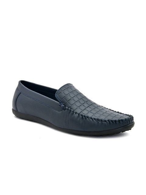 Mast & Harbour Men Navy Blue Textured Loafers - Image 2