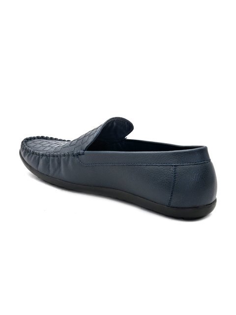 Mast & Harbour Men Navy Blue Textured Loafers - Image 3