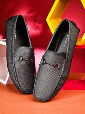 Mast & Harbour Men Textured Horsebit Loafers