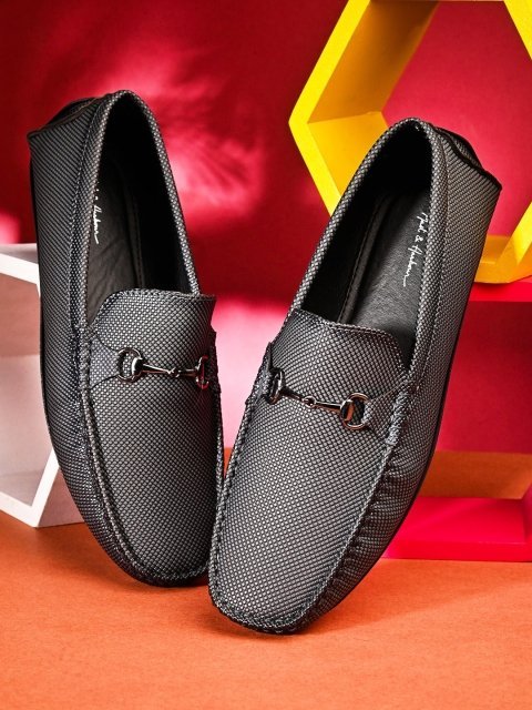 Mast & Harbour Men Textured Horsebit Loafers