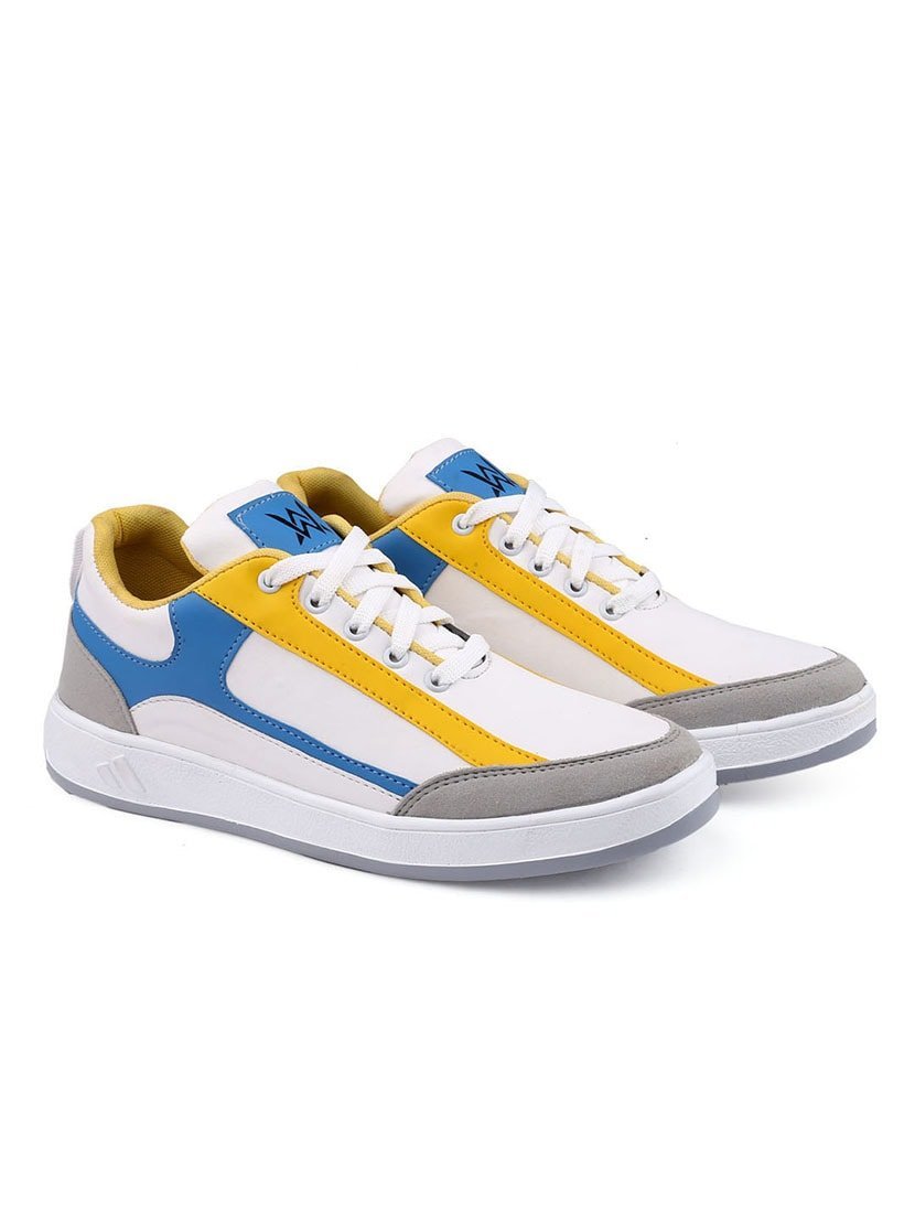 men color block white lace up sneaker - Image 2