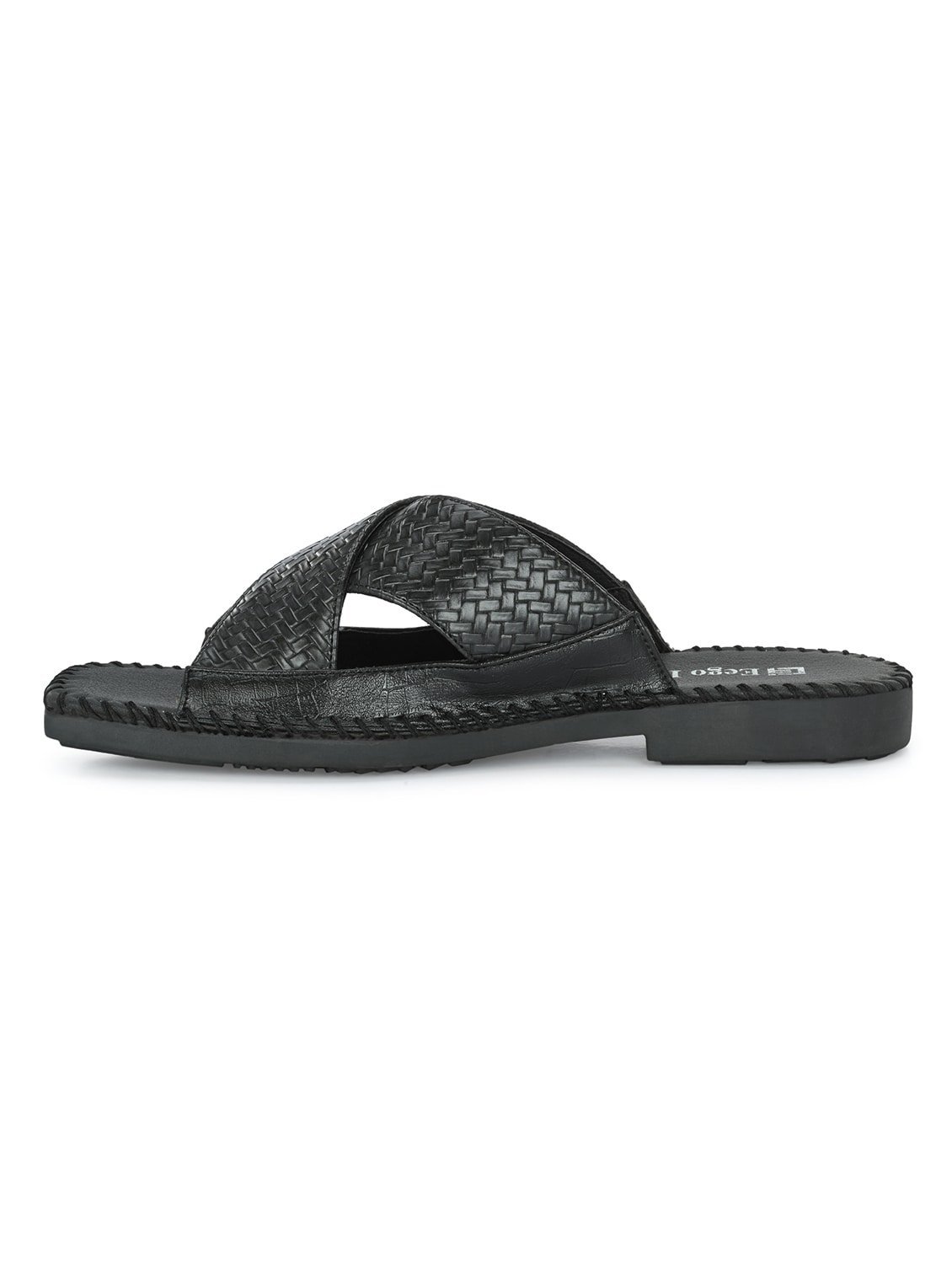 men textured black slip on - Image 3