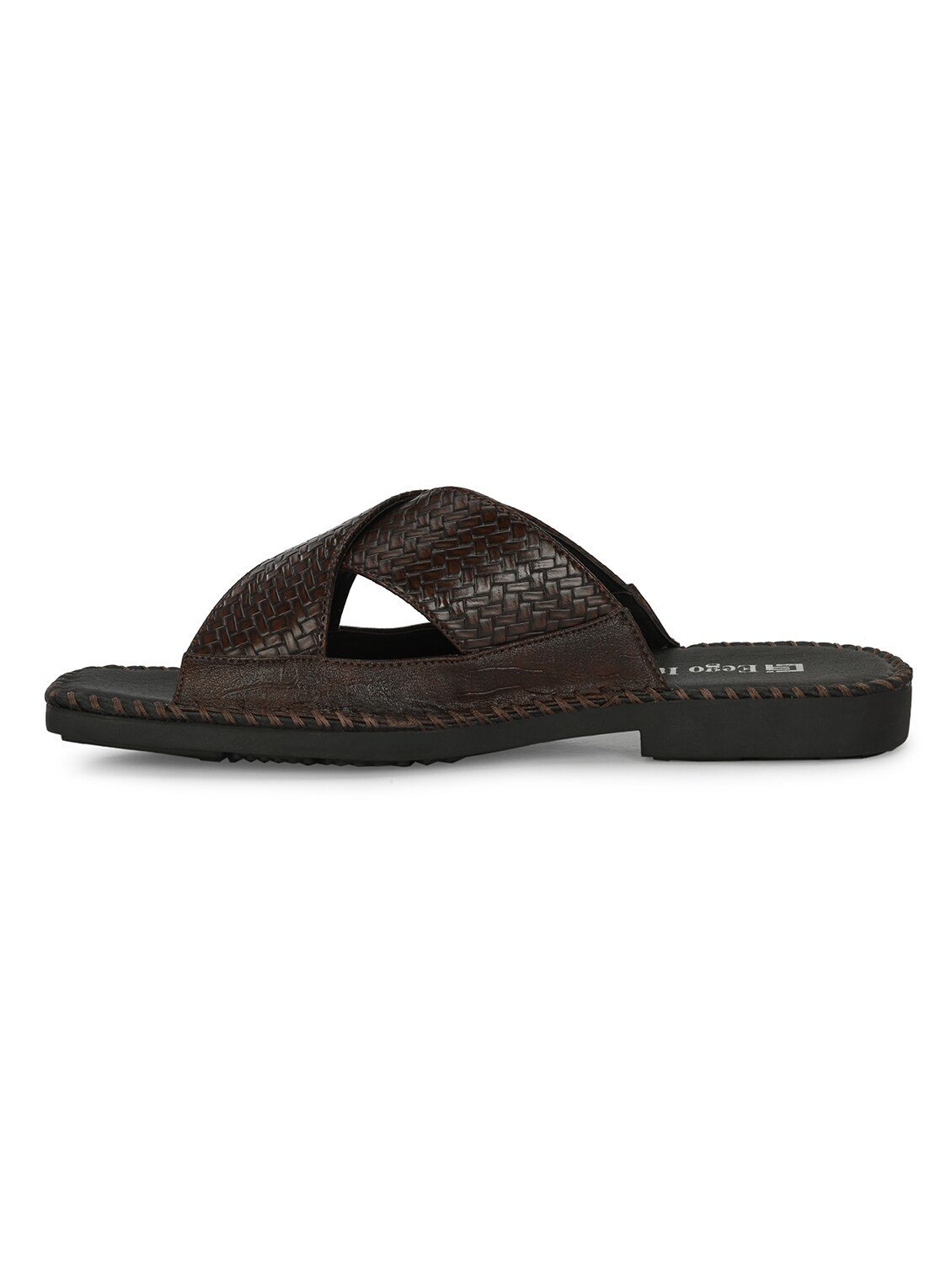 men textured coffee brown slip on - Image 2
