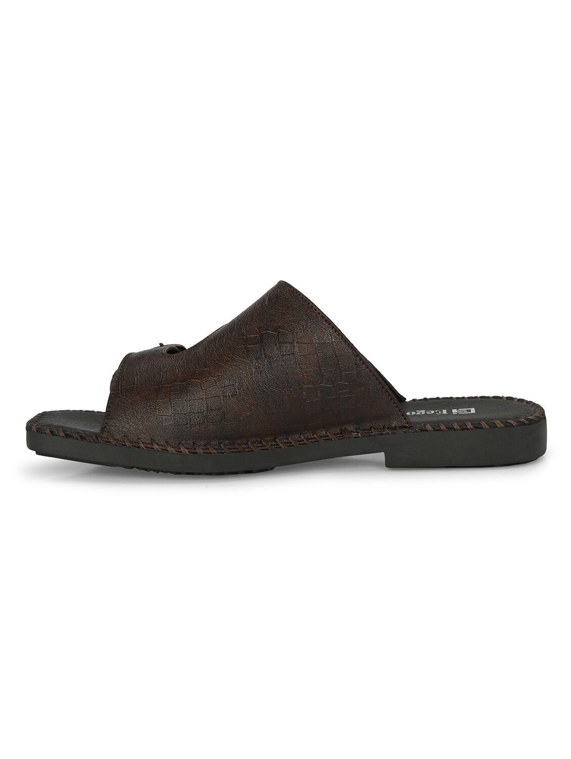 men textured coffee brown slip on - Image 2