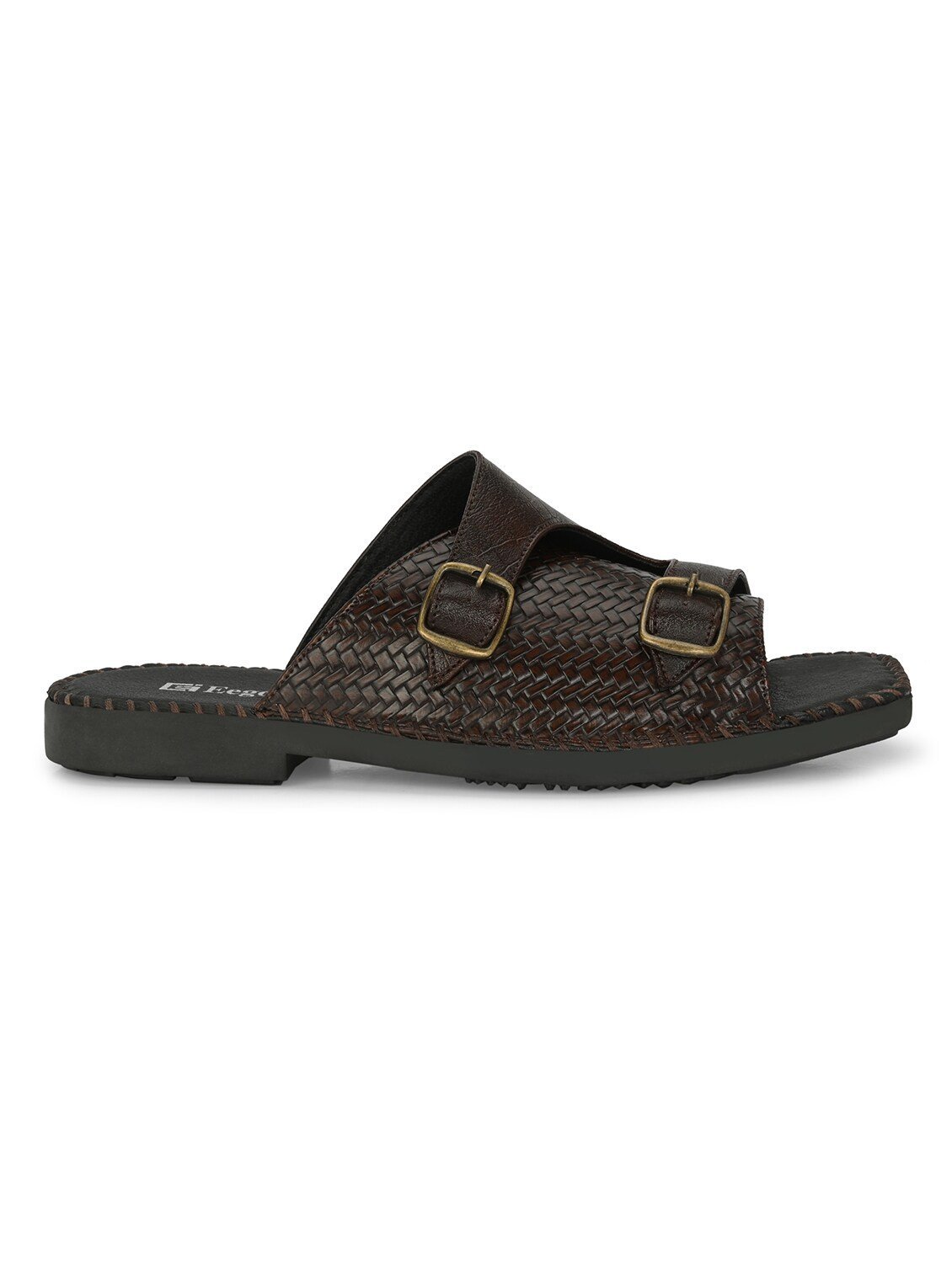 men textured coffee brown slip on - Image 3