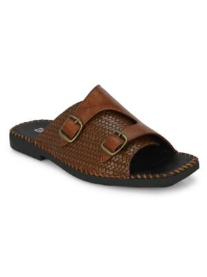 men textured tan slip on