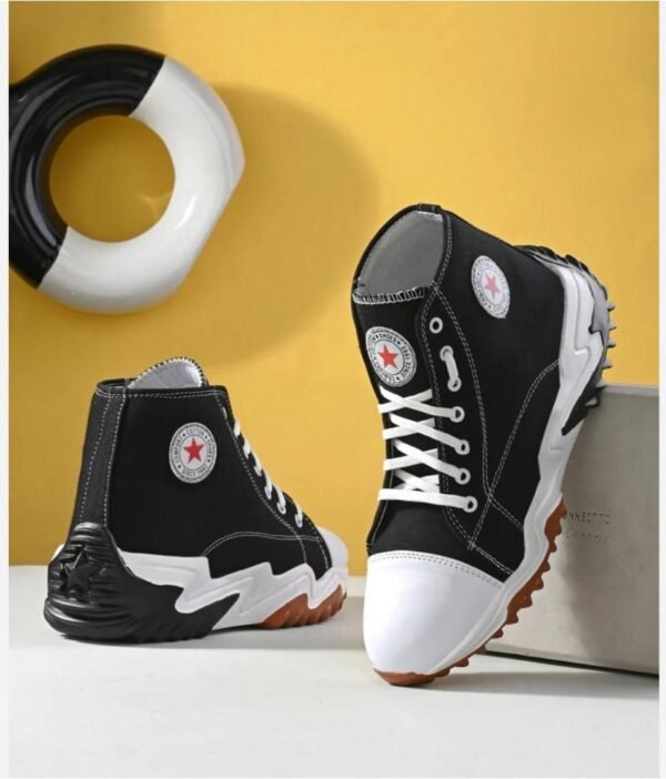Metmo High Tops Shoes Black Men's High Tops Shoes - Image 2