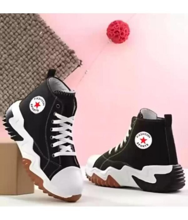 Metmo High Tops Shoes Black Men's High Tops Shoes
