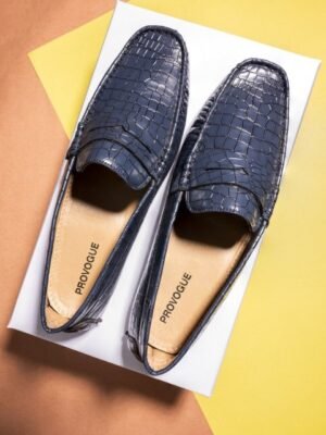 Provogue Men Blue Textured Loafers