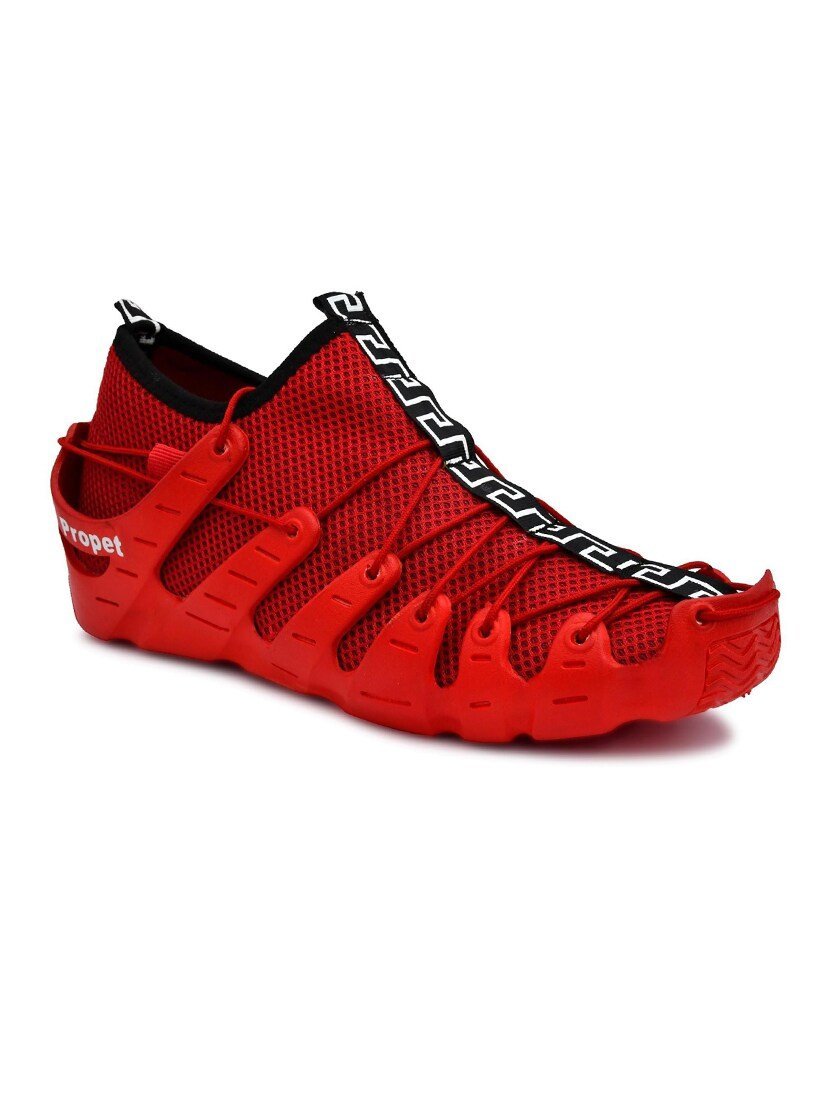 red solid lace up sneaker - Image 2