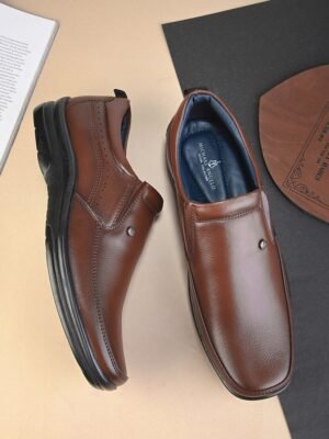 tan pu slip on moccasins