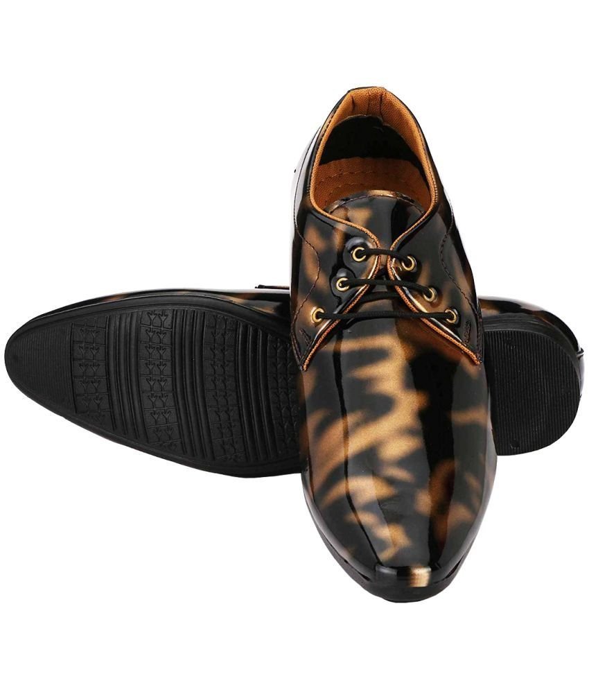 vitoria - Gold Men's Derby Formal Shoes - Image 3