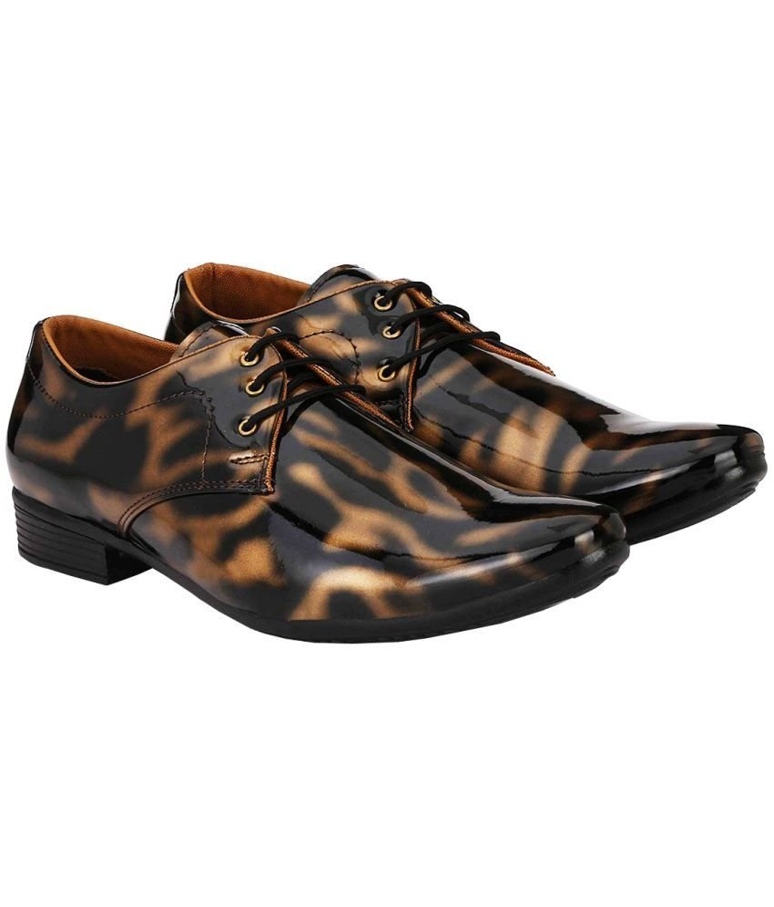 vitoria - Gold Men's Derby Formal Shoes