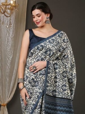 Anouk Ethnic Motifs Printed Art Silk Bhagalpuri Saree