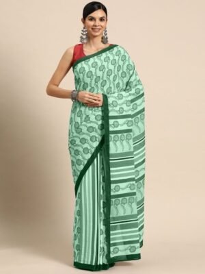 BUTA BUTI Floral Pure Cotton Saree