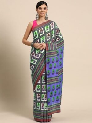 BUTA BUTI Floral Pure Cotton Saree