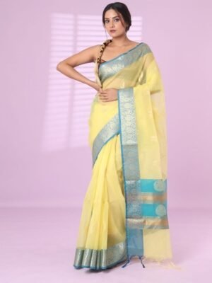 Charukriti Ethnic Motifs Zari Organza Saree