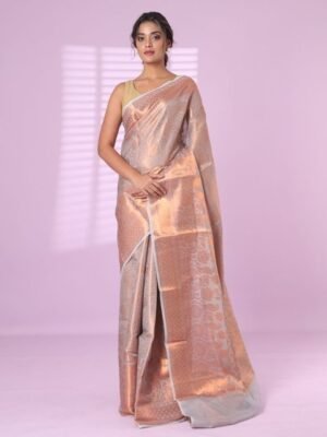 Charukriti Woven Design Zari Brocade Heavy Work Saree