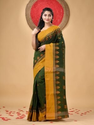 DESH BIDESH Ethnic Motifs Woven Design Pure Cotton Taant Saree