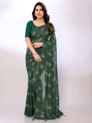 FABMORA Floral Poly Georgette Saree
