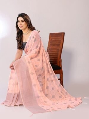 FABMORA Mukaish Poly Georgette Saree